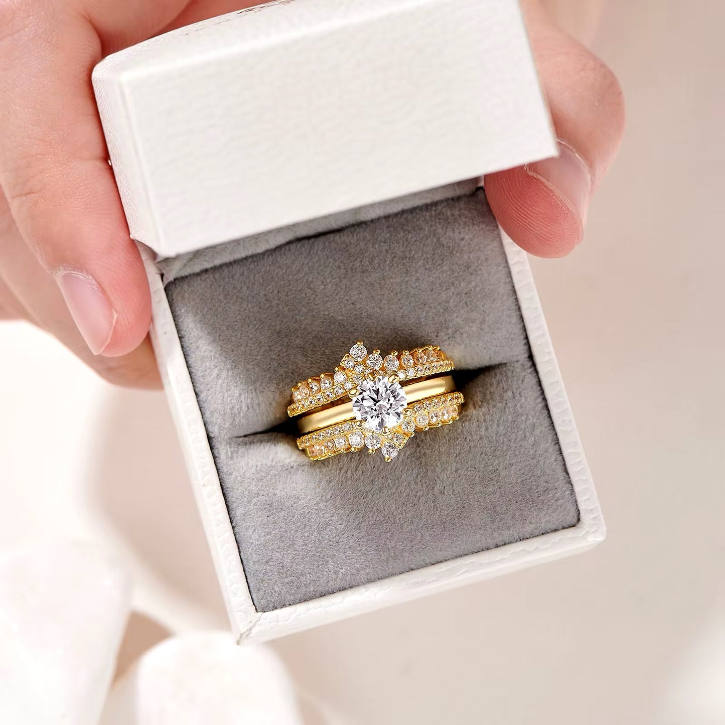 Solitaire Trio Ring