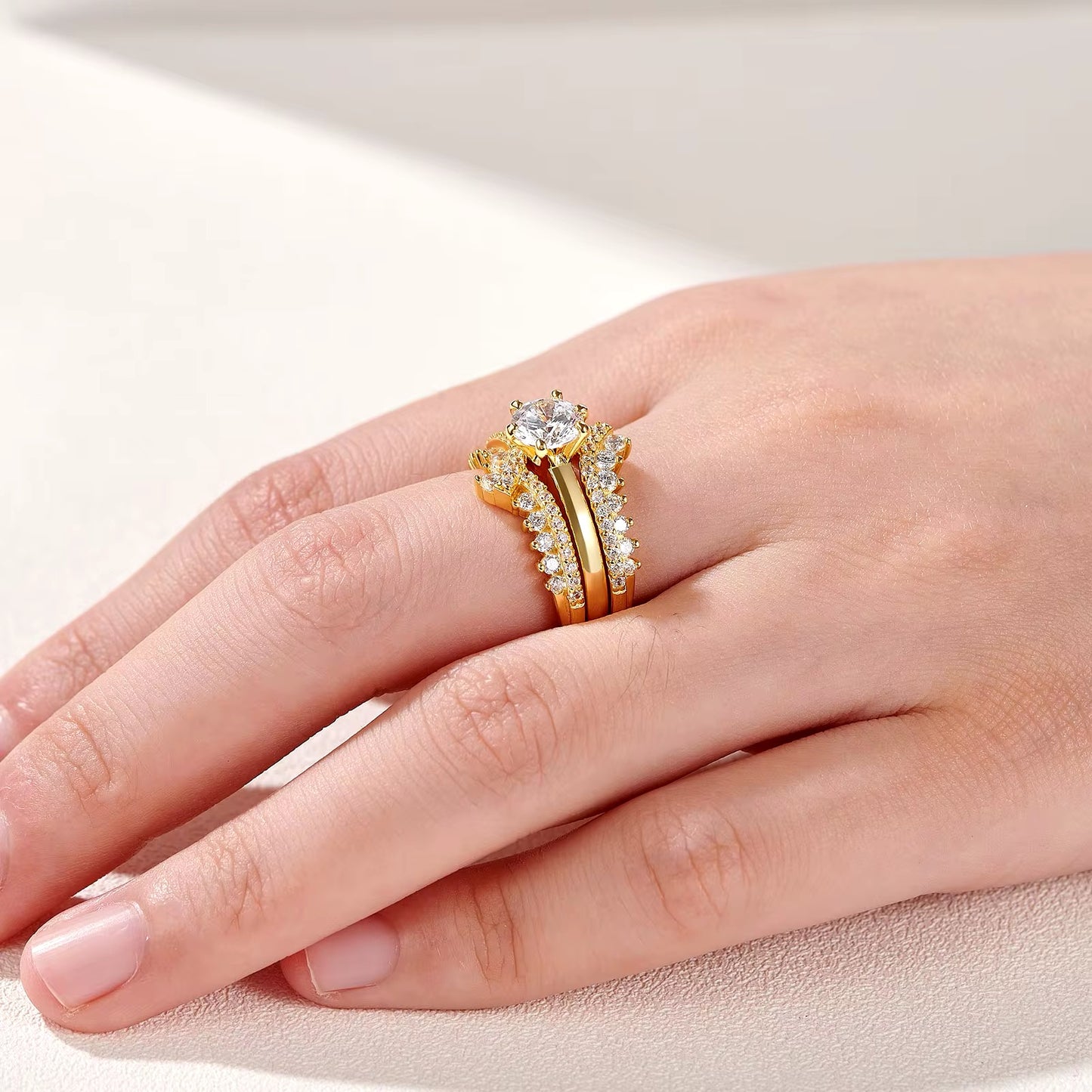 Solitaire Trio Ring