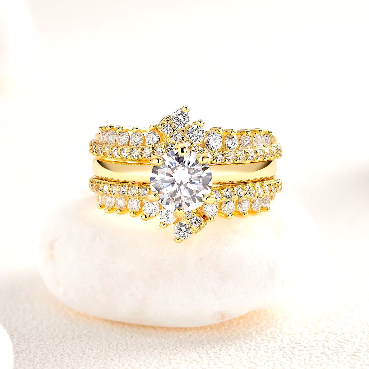 Solitaire Trio Ring
