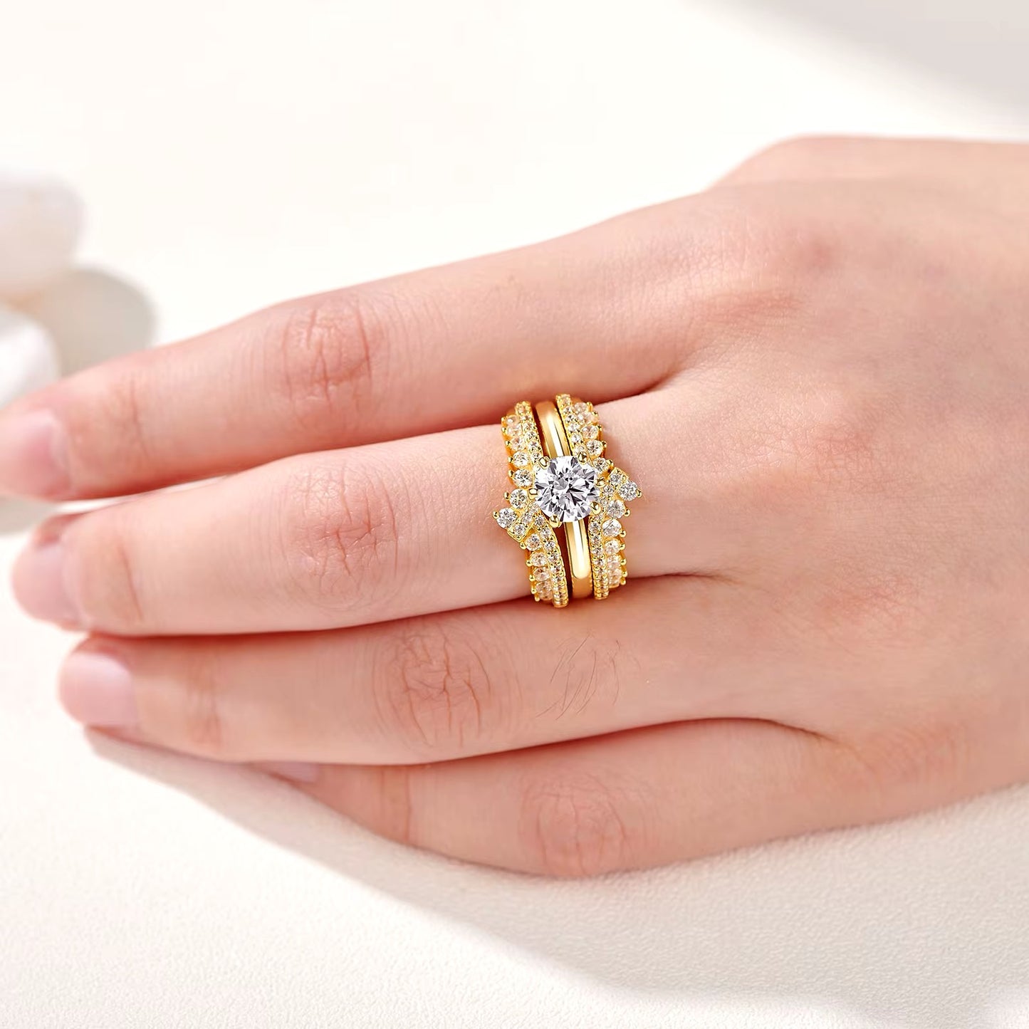 Solitaire Trio Ring