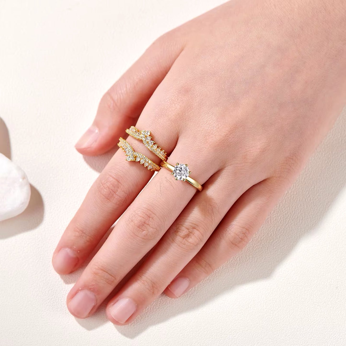 Solitaire Trio Ring