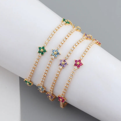 Tennis Flower Bracelet