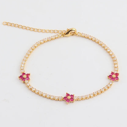 Tennis Flower Bracelet