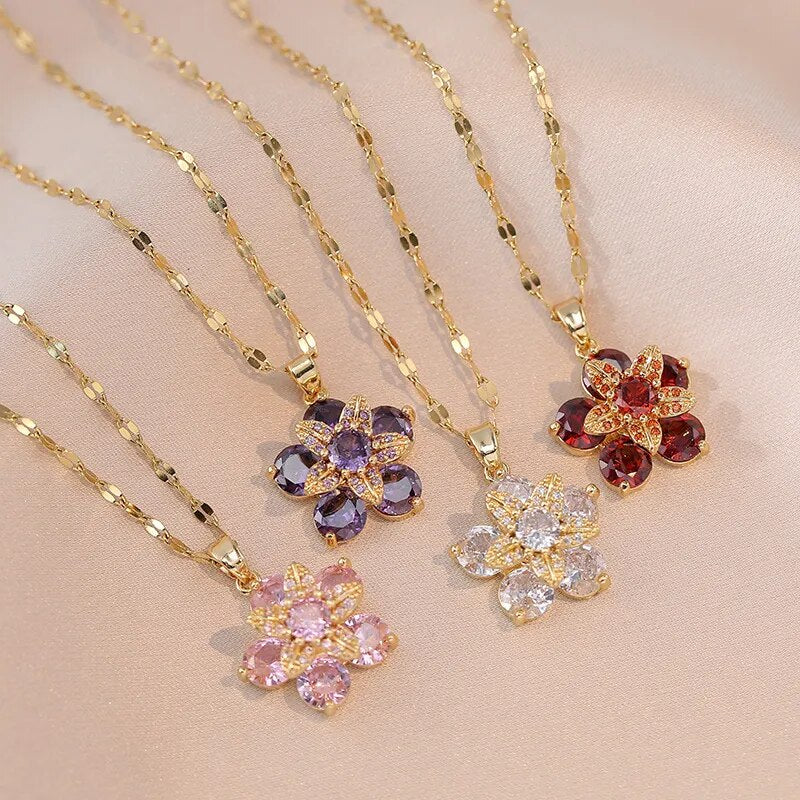 Crystal Flower Necklace