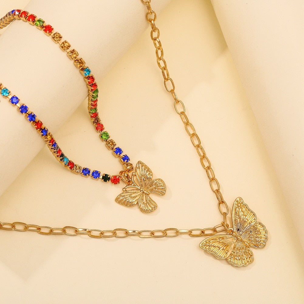 Double Butterfly Necklace