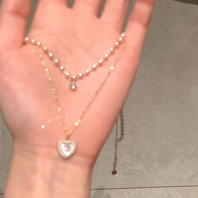 Pearls Heart Necklace