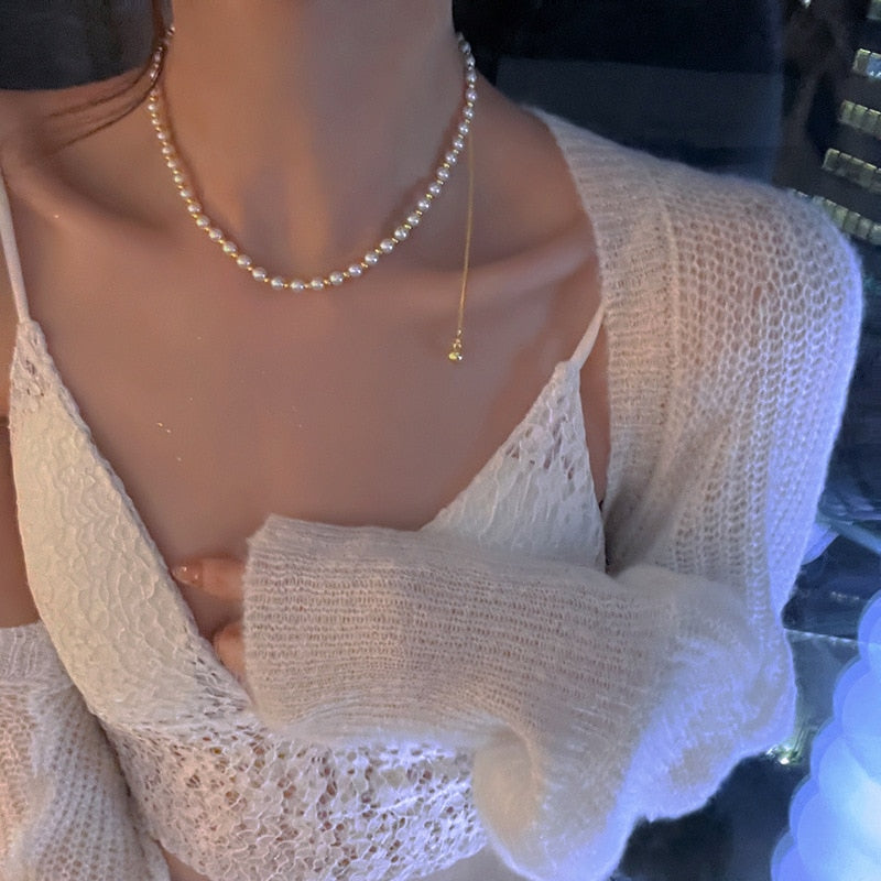 Butterly Pearl Choker Necklace