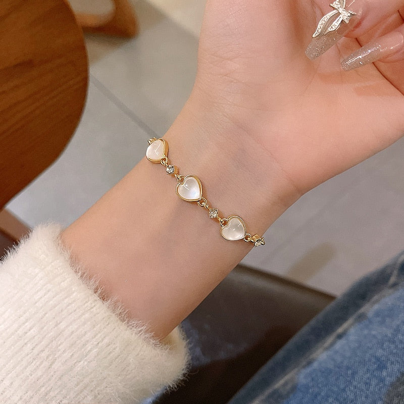 Pearly Hearts Bracelet