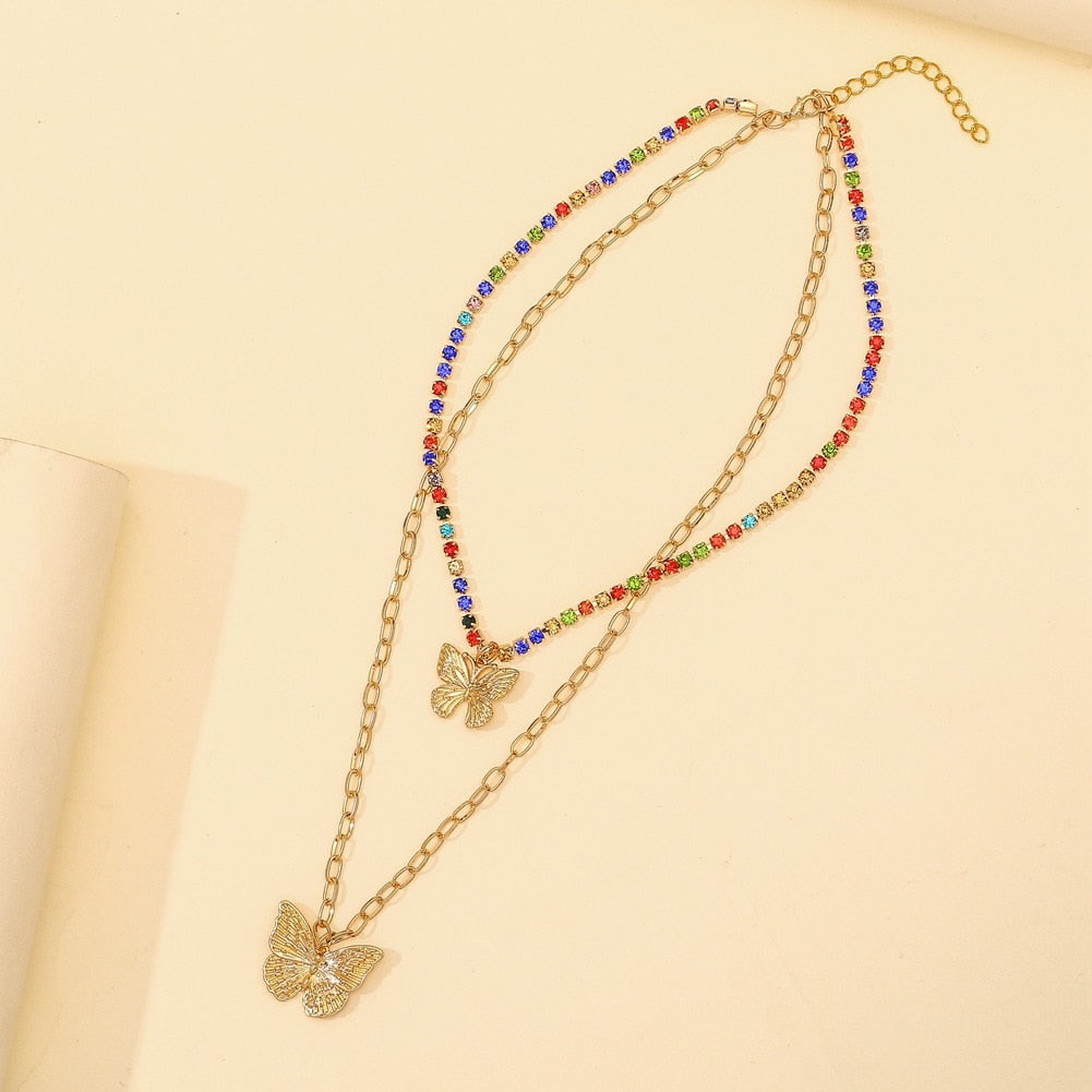 Double Butterfly Necklace
