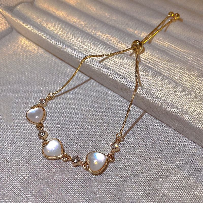Pearly Hearts Bracelet