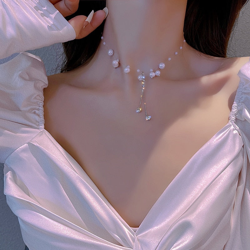 Pearl Zircon Necklace
